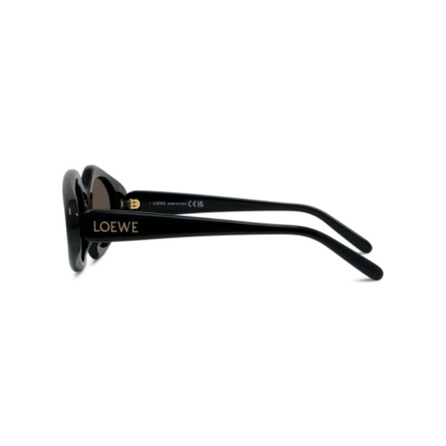 Óculos de Sol Loewe LW40185I_5001E Acetato Preto com lentes na cor Cinza