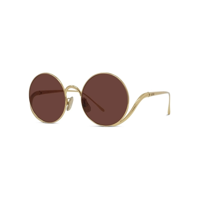 Óculos de Sol Loewe LW40187U_5030S Metal Dourado com lentes na cor Marrom 1
