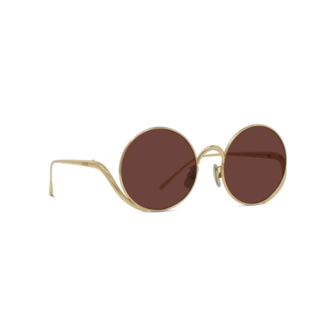 Óculos de Sol Loewe LW40187U_5030S Metal Dourado com lentes na cor Marrom 3