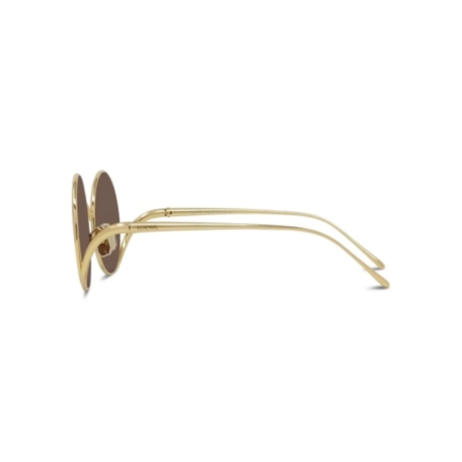 Óculos de Sol Loewe LW40187U_5030S Metal Dourado com lentes na cor Marrom 4