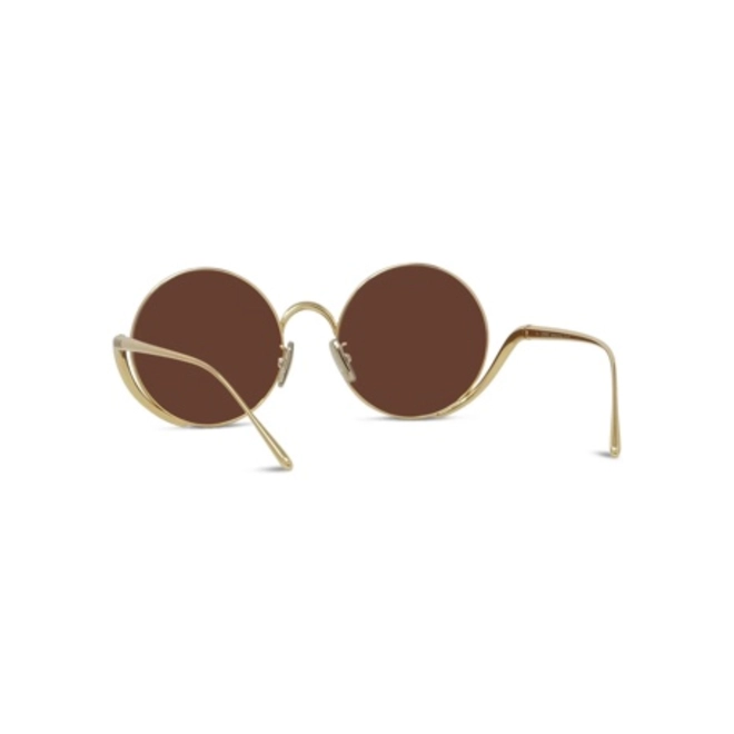 Óculos de Sol Loewe LW40187U_5030S Metal Dourado com lentes na cor Marrom 5