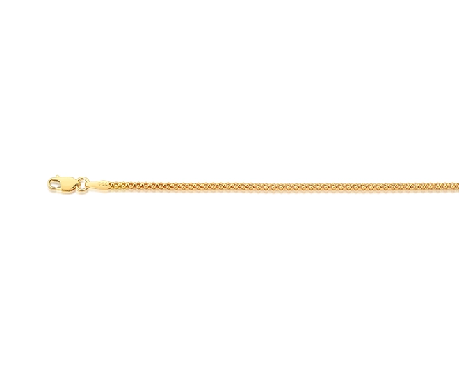 Corrente malha Popcorn ouro 18k fecho mosquetão 50CM 4