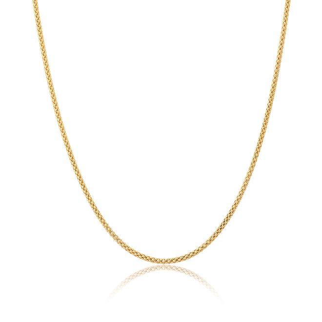 Corrente malha Popcorn ouro 18k fecho mosquetão 50CM 1