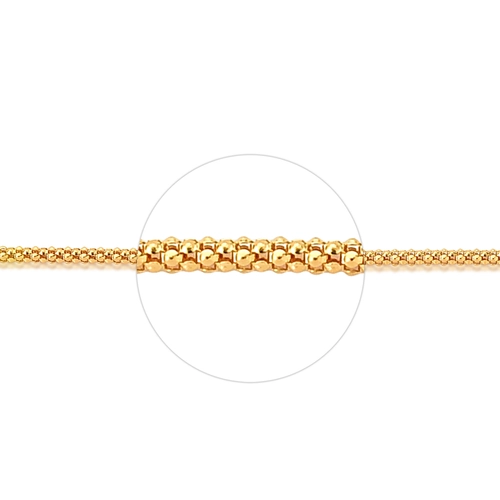 Corrente malha Popcorn ouro 18k fecho mosquetão 50CM