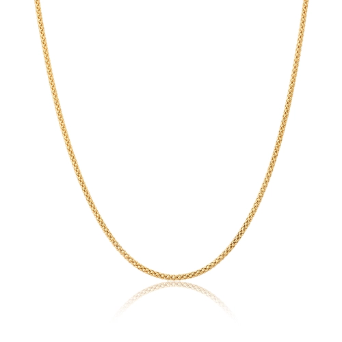 Corrente malha Popcorn ouro 18k fecho mosquetão 50CM