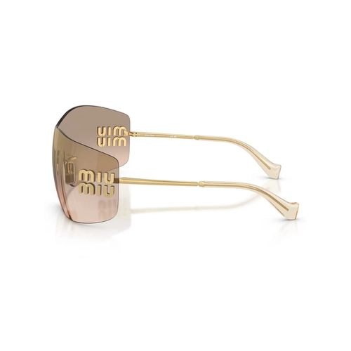 Óculos de Sol Miu Miu 0MU B53S 5AK20P44 Metal Dourado com lentes na cor Marrom Claro