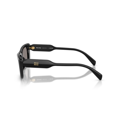 Óculos de Sol Miu Miu 0MU B12S 16K80Q56 Acetato Preto Polido com lentes na cor Cinza Escuro
