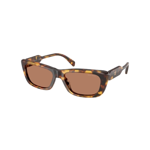 Óculos de Sol Miu Miu 0MU B12S 14L20D56 Acetato Marrom Mesclado Polido com lentes na cor Marrom