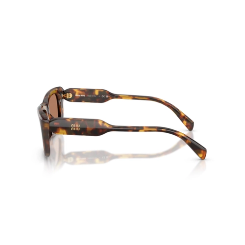 Óculos de Sol Miu Miu 0MU B12S 14L20D56 Acetato Marrom Mesclado Polido com lentes na cor Marrom