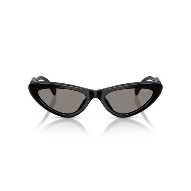 Óculos de Sol Miu Miu 0MU B11SU 16K80Q55 Acetato Preto Polido com lentes na cor Cinza Escuro 2