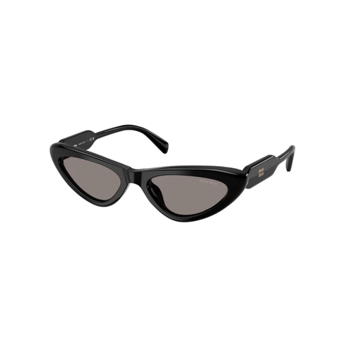 Óculos de Sol Miu Miu 0MU B11SU 16K80Q55 Acetato Preto Polido com lentes na cor Cinza Escuro