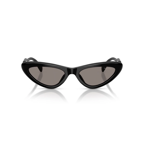 Óculos de Sol Miu Miu 0MU B11SU 16K80Q55 Acetato Preto Polido com lentes na cor Cinza Escuro