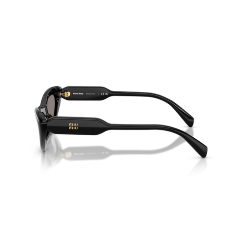 Óculos de Sol Miu Miu 0MU B11SU 16K80Q55 Acetato Preto Polido com lentes na cor Cinza Escuro