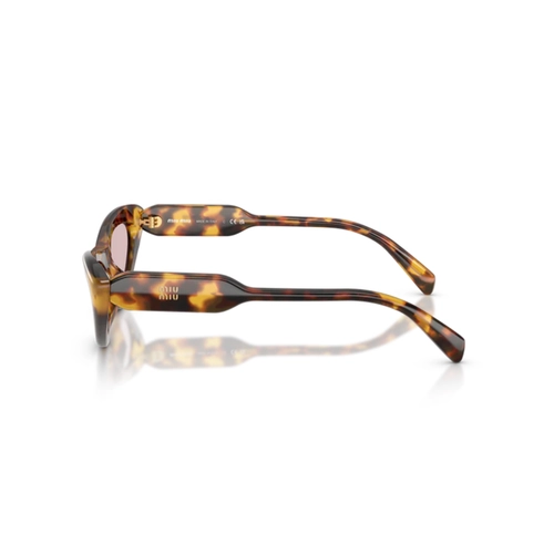 Óculos de Sol Miu Miu 0MU B11SU 14L4I055 Acetato Marrom Mesclado Polido com lentes na cor Rosa