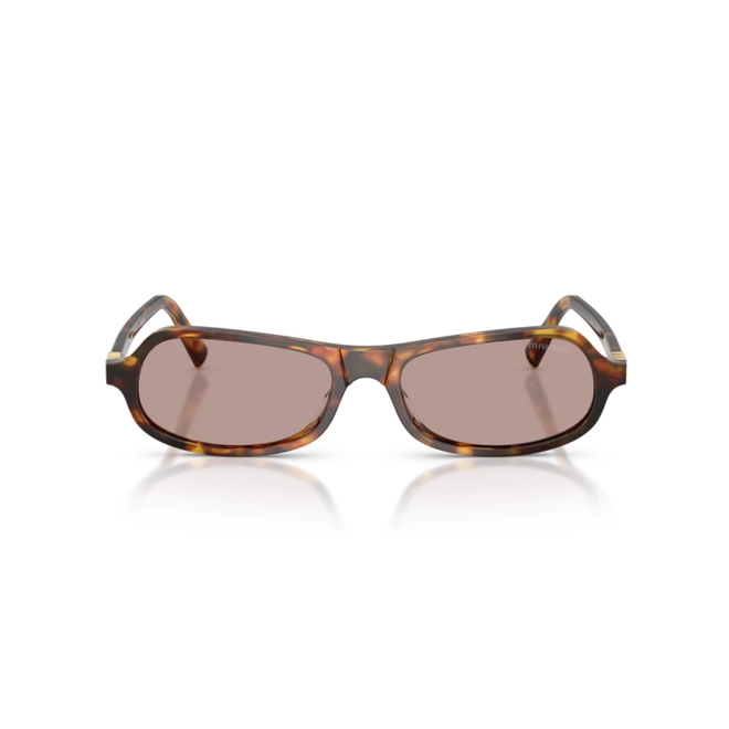Óculos de Sol Miu Miu  0MU B10SU 14L20I55 Acetato Marrom Mesclado Polido com lentes na cor Rosa 2