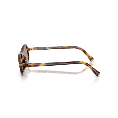 Óculos de Sol Miu Miu  0MU B10SU 14L20I55 Acetato Marrom Mesclado Polido com lentes na cor Rosa