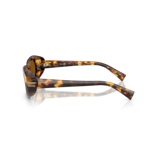 Óculos de Sol Miu Miu 0MU B09S 14L20V52 Acetato Marrom Mesclado Polido com lentes na cor Marrom Escuro