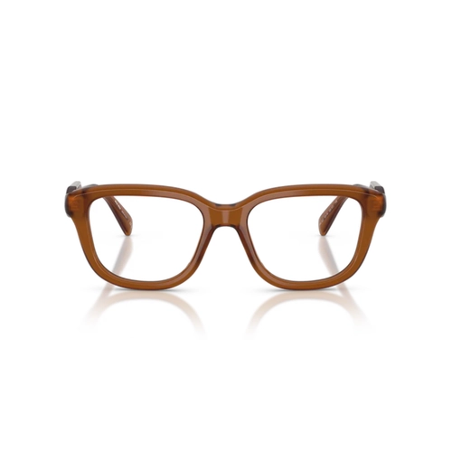 Óculos de Grau Miu Miu 0MU 02ZV 22I1O153 Acetato Marrom Transparente Polido