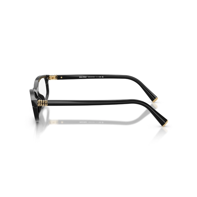 Óculos de Grau Miu Miu 0MU 01ZV 16K1O154 Acetato Preto Polido 3