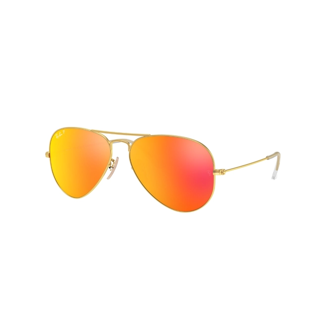 Óculos de Sol Ray-Ban Aviator 0RB3025 112/4D58 Metal Dourado com lentes na cor Laranja Espelhado 1