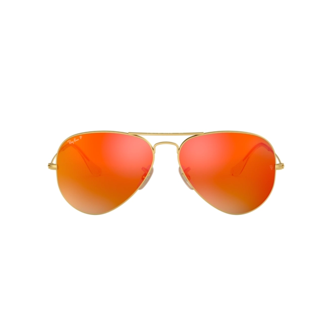 Óculos de Sol Ray-Ban Aviator 0RB3025 112/4D58 Metal Dourado com lentes na cor Laranja Espelhado 2