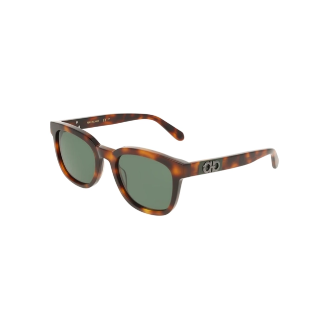 Óculos de Sol Salvatore Ferragamo SF2107S 240 54 Acetato Marrom Mesclado com lentes na cor Verde 1