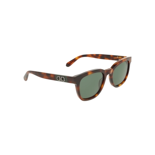 Óculos de Sol Salvatore Ferragamo SF2107S 240 54 Acetato Marrom Mesclado com lentes na cor Verde