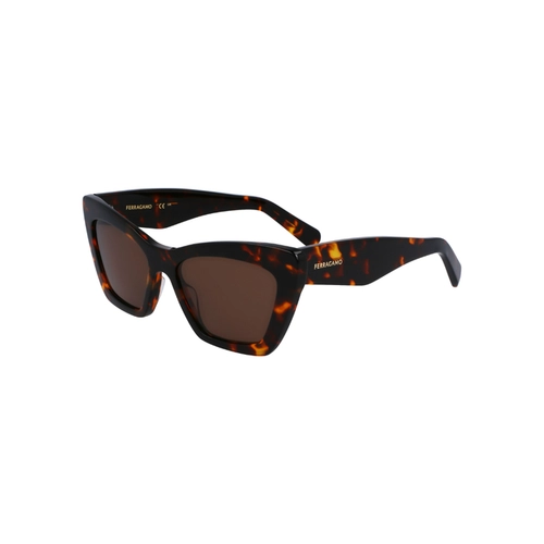 Óculos de Sol Salvatore Ferragamo SF929SN 242 55 Acetato Marrom Mesclado com lentes na cor Marrom