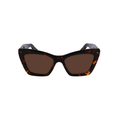 Óculos de Sol Salvatore Ferragamo SF929SN 242 55 Acetato Marrom Mesclado com lentes na cor Marrom