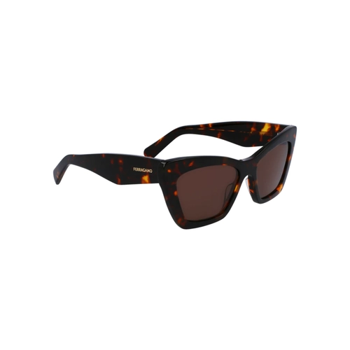 Óculos de Sol Salvatore Ferragamo SF929SN 242 55 Acetato Marrom Mesclado com lentes na cor Marrom