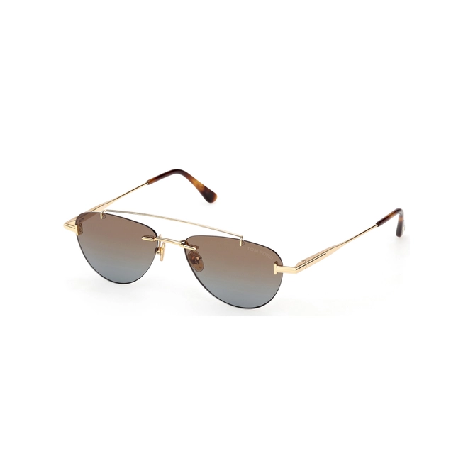 Óculos de Sol Tom Ford FT1356_5530F Metal Dourado com lentes na Marrom Degradê 1