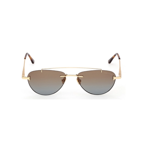 Óculos de Sol Tom Ford FT1356_5530F Metal Dourado com lentes na Marrom Degradê