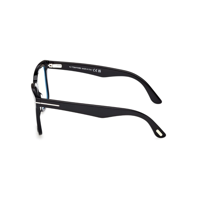Óculos de Grau Tom Ford com Clip-On FT6069-B_54001 Acetato Preto com lentes na cor Marrom Degradê 4