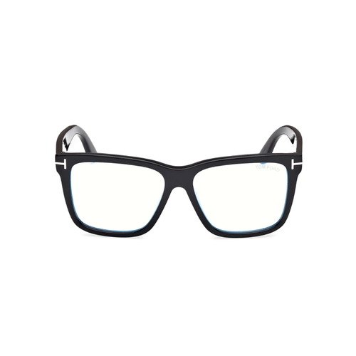 Óculos de Grau Tom Ford com Clip-On FT6069-B_54001 Acetato Preto com lentes na cor Marrom Degradê