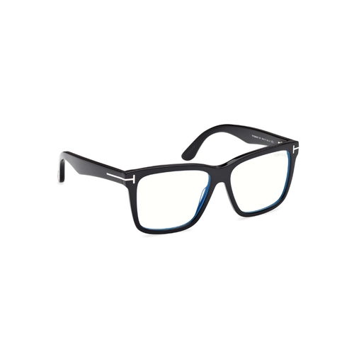 Óculos de Grau Tom Ford com Clip-On FT6069-B_54001 Acetato Preto com lentes na cor Marrom Degradê