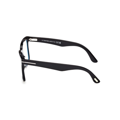 Óculos de Grau Tom Ford com Clip-On FT6069-B_54001 Acetato Preto com lentes na cor Marrom Degradê