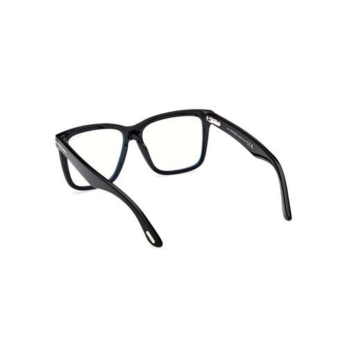 Óculos de Grau Tom Ford com Clip-On FT6069-B_54001 Acetato Preto com lentes na cor Marrom Degradê