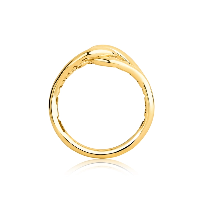 Anel Olas ouro 18k aros entrelaçados polidos 3