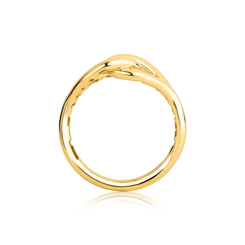 Anel Olas ouro 18k aros entrelaçados polidos