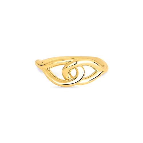 Anel Olas ouro 18k aros entrelaçados polidos