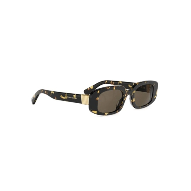 Óculos de Sol Bvlgari BV40084I_4856E Acetato Marrom Mesclado com lentes na cor Marrom 3