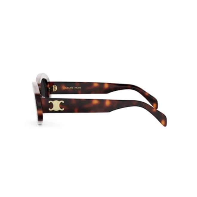 Óculos de Sol Celine Triomphe CL40194U_5274A Acetato Marrom Mesclado com lentes na cor Fumê 4