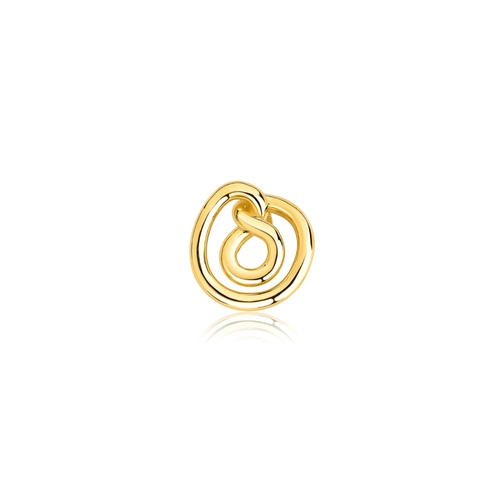 Pingente Olas círculo espiral orgânico ouro 18k polido