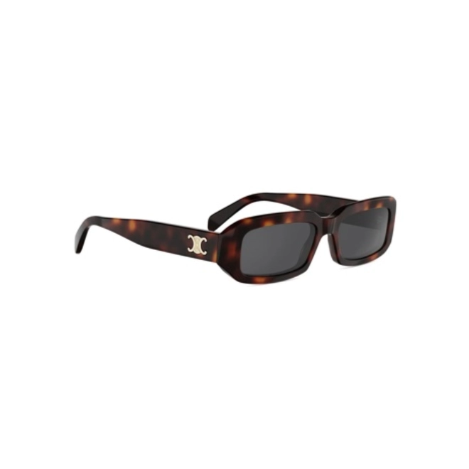 Óculos de Sol Celine Triomphe CL40335I_5452A Acetato Marrom Mesclado com lentes na cor Fumê 3
