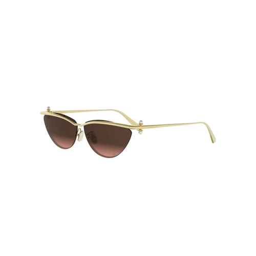 Óculos de Sol Christian Dior DiorTribales B2U CD40233U_6110K Metal Dourado com lentes na cor Marrom