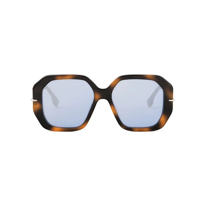 Óculos de Sol Fendi FE40173I_5453X Acetato Marrom Mesclado com lentes na cor Azul 2