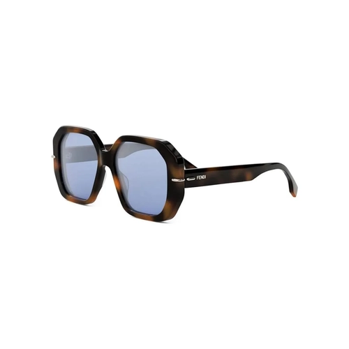 Óculos de Sol Fendi FE40173I_5453X Acetato Marrom Mesclado com lentes na cor Azul