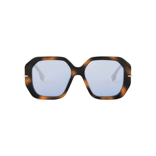 Óculos de Sol Fendi FE40173I_5453X Acetato Marrom Mesclado com lentes na cor Azul