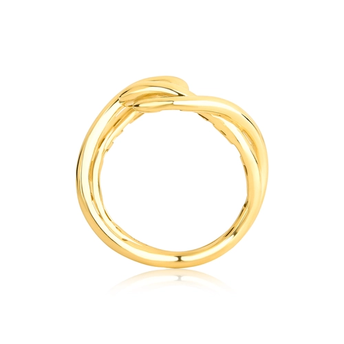 Anel Waves aro duplo tubular ouro 18k ondas polidas