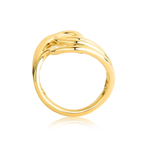 Anel Waves quatro aros tubulares ouro 18k curvas em ondas polidas